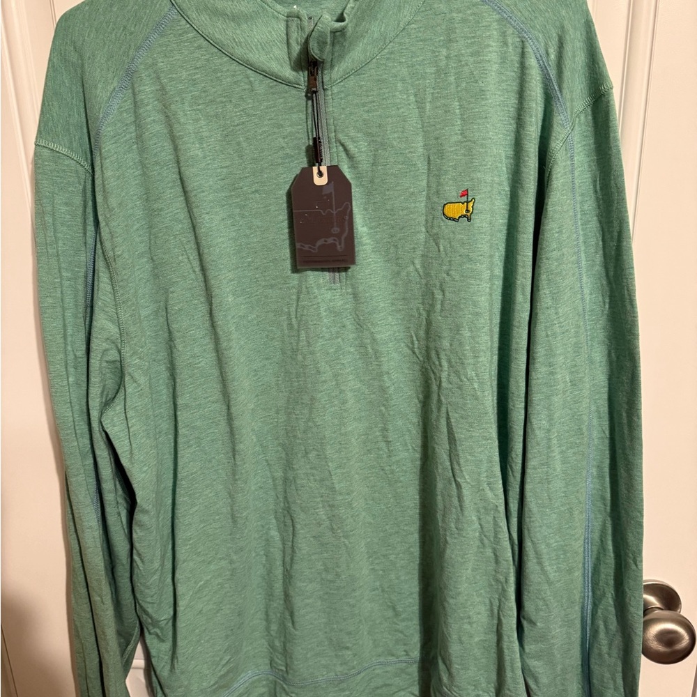 The Masters Mastertech Light Green Quarter Zip Pullover - XL